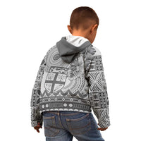 Vintage Bula Fiji Personalised Kid Hoodie Beige Hibiscus Tapa Pattern LT9 - Polynesian Pride