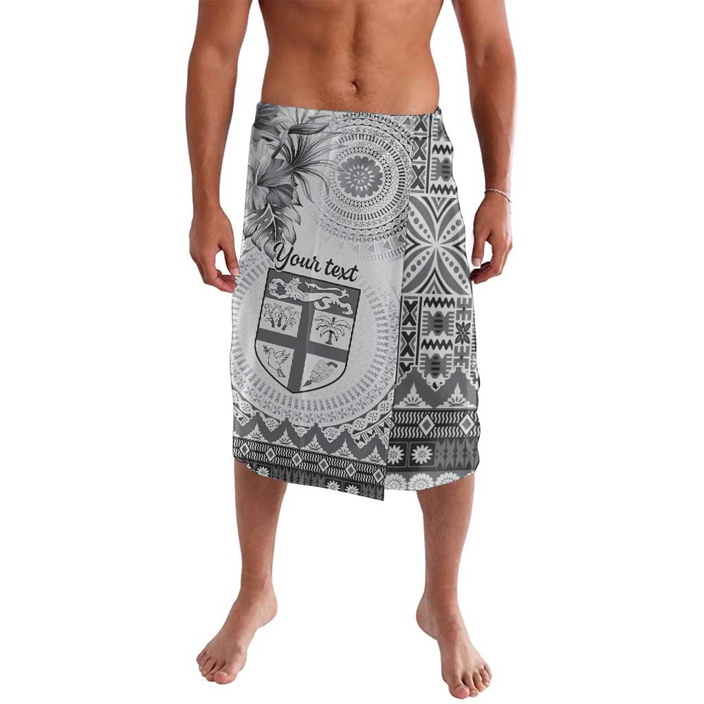Vintage Bula Fiji Personalised Lavalava Beige Hibiscus Tapa Pattern LT9 White - Polynesian Pride