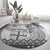 Vintage Bula Fiji Personalised Round Carpet Beige Hibiscus Tapa Pattern