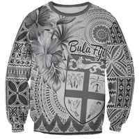 Vintage Bula Fiji Personalised Sweatshirt Beige Hibiscus Tapa Pattern LT9 Unisex White - Polynesian Pride