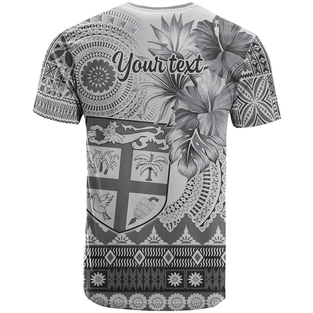 Vintage Bula Fiji Personalised T Shirt Beige Hibiscus Tapa Pattern LT9 - Polynesian Pride