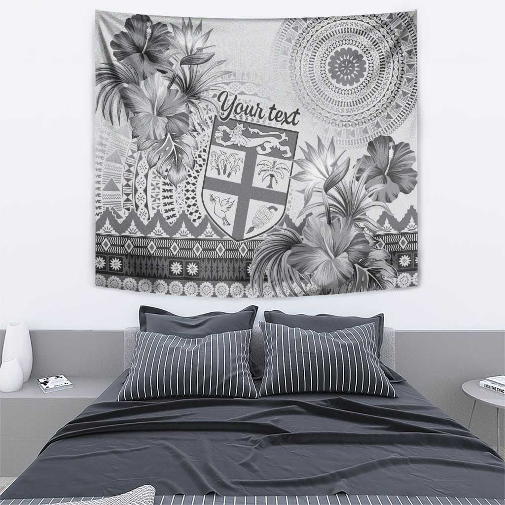 Vintage Bula Fiji Personalised Tapestry Beige Hibiscus Tapa Pattern LT9 - Polynesian Pride