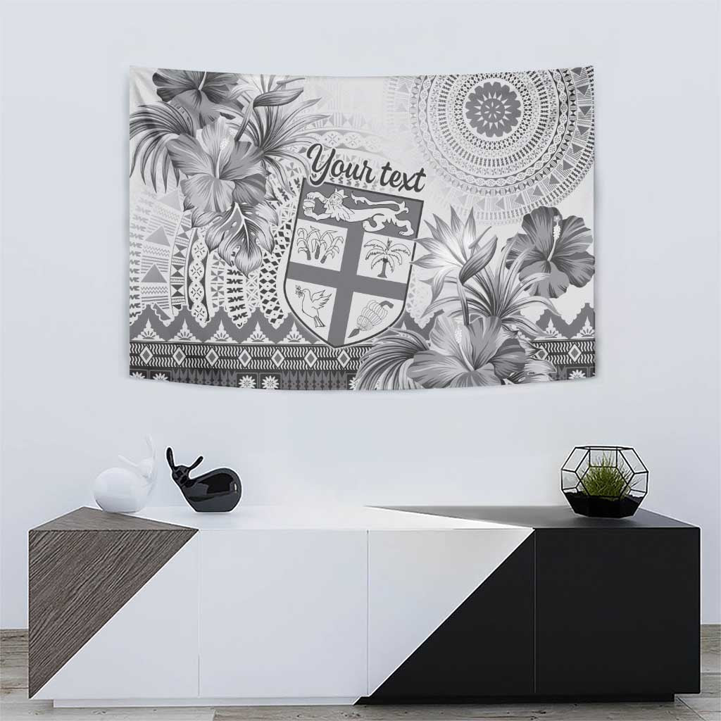 Vintage Bula Fiji Personalised Tapestry Beige Hibiscus Tapa Pattern LT9 - Polynesian Pride