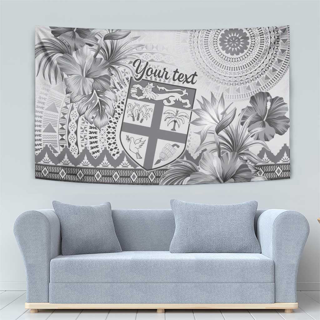 Vintage Bula Fiji Personalised Tapestry Beige Hibiscus Tapa Pattern LT9 - Polynesian Pride