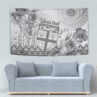 Vintage Bula Fiji Personalised Tapestry Beige Hibiscus Tapa Pattern LT9 - Polynesian Pride