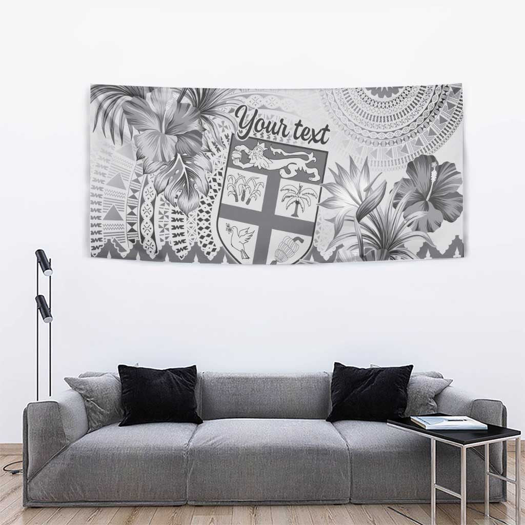 Vintage Bula Fiji Personalised Tapestry Beige Hibiscus Tapa Pattern LT9 - Polynesian Pride