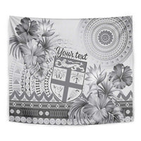 Vintage Bula Fiji Personalised Tapestry Beige Hibiscus Tapa Pattern LT9 - Polynesian Pride