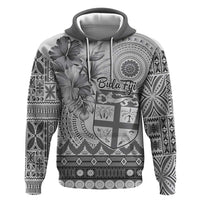 Vintage Bula Fiji Personalised Zip Hoodie Beige Hibiscus Tapa Pattern LT9 Pullover Hoodie White - Polynesian Pride