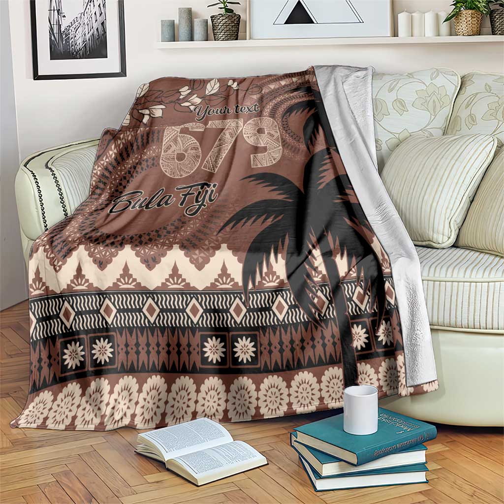 Personalised Bula Fiji 679 Blanket Fijian Tagimoucia Masi Tapa Art LT9 Brown - Polynesian Pride