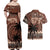 Personalised Bula Fiji 679 Couples Matching Off Shoulder Maxi Dress and Hawaiian Shirt Fijian Tagimoucia Masi Tapa Art