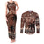 Personalised Bula Fiji 679 Couples Matching Tank Maxi Dress and Long Sleeve Button Shirt Fijian Tagimoucia Masi Tapa Art