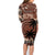 Personalised Bula Fiji 679 Family Matching Long Sleeve Bodycon Dress and Hawaiian Shirt Fijian Tagimoucia Masi Tapa Art