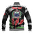 Personalised Samoa 685 Baseball Jacket Teuila Flower With Black Samoan Tattoo