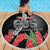 Personalised Samoa 685 Beach Blanket Teuila Flower With Black Samoan Tattoo