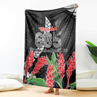 Personalised Samoa 685 Blanket Teuila Flower With Black Samoan Tattoo LT9 - Polynesian Pride
