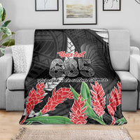 Personalised Samoa 685 Blanket Teuila Flower With Black Samoan Tattoo LT9 - Polynesian Pride