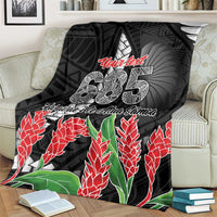 Personalised Samoa 685 Blanket Teuila Flower With Black Samoan Tattoo LT9 - Polynesian Pride