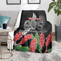 Personalised Samoa 685 Blanket Teuila Flower With Black Samoan Tattoo LT9 - Polynesian Pride