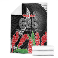 Personalised Samoa 685 Blanket Teuila Flower With Black Samoan Tattoo LT9 - Polynesian Pride