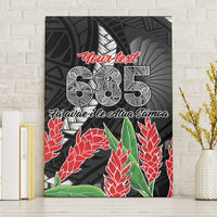 Personalised Samoa 685 Canvas Wall Art Teuila Flower With Black Samoan Tattoo LT9 Without Frame Black - Polynesian Pride