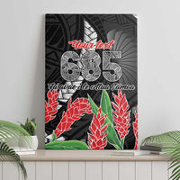 Personalised Samoa 685 Canvas Wall Art Teuila Flower With Black Samoan Tattoo LT9 - Polynesian Pride