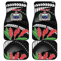 Personalised Samoa 685 Car Mats Teuila Flower With Black Samoan Tattoo LT9 - Polynesian Pride