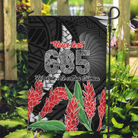 Personalised Samoa 685 Garden Flag Teuila Flower With Black Samoan Tattoo LT9 Garden Flag Black - Polynesian Pride