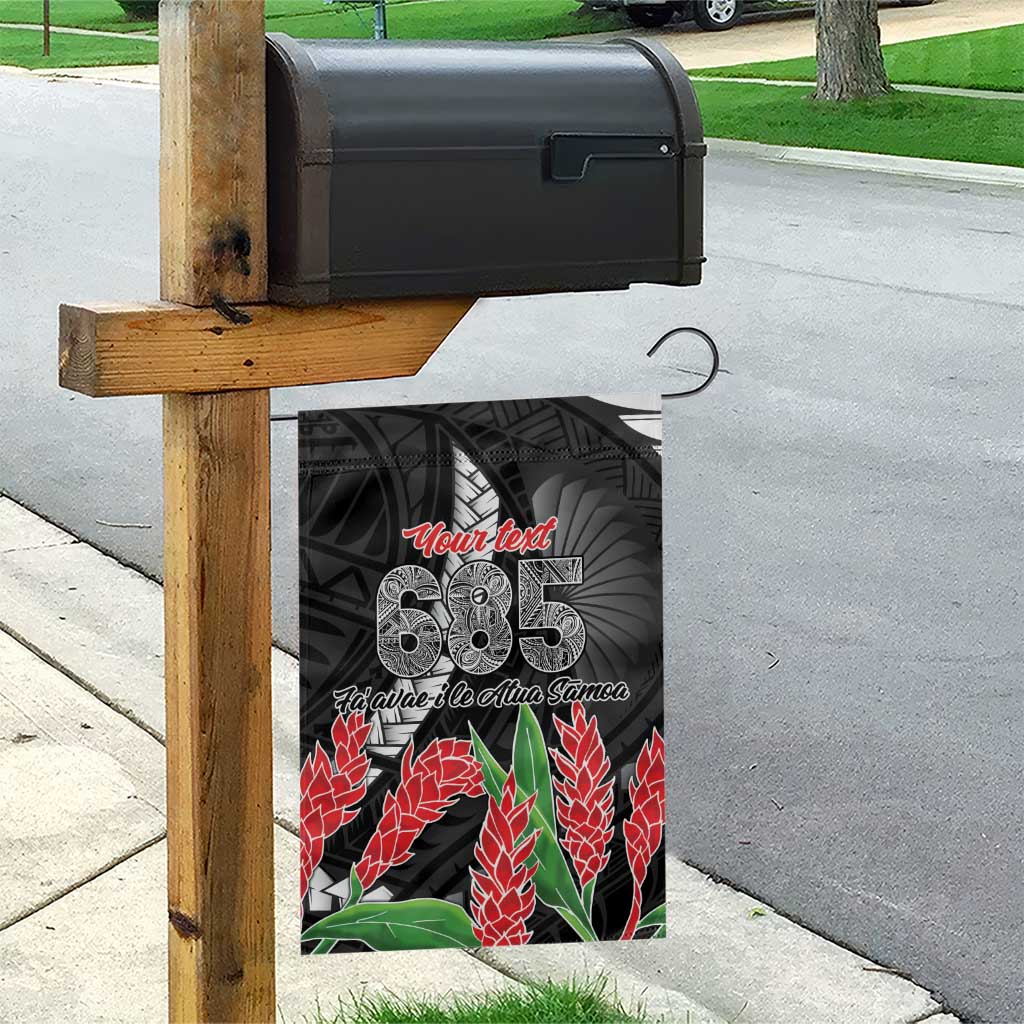 Personalised Samoa 685 Garden Flag Teuila Flower With Black Samoan Tattoo LT9 - Polynesian Pride