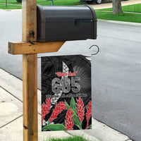 Personalised Samoa 685 Garden Flag Teuila Flower With Black Samoan Tattoo LT9 - Polynesian Pride