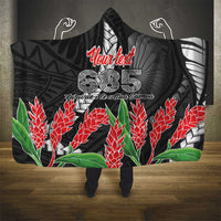 Personalised Samoa 685 Hooded Blanket Teuila Flower With Black Samoan Tattoo LT9 - Polynesian Pride