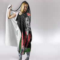 Personalised Samoa 685 Hooded Blanket Teuila Flower With Black Samoan Tattoo LT9 - Polynesian Pride
