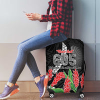 Personalised Samoa 685 Luggage Cover Teuila Flower With Black Samoan Tattoo LT9 - Polynesian Pride