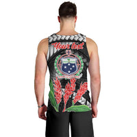 Personalised Samoa 685 Men Tank Top Teuila Flower With Black Samoan Tattoo LT9 - Polynesian Pride