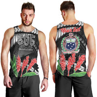 Personalised Samoa 685 Men Tank Top Teuila Flower With Black Samoan Tattoo LT9 - Polynesian Pride