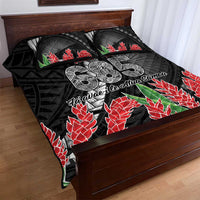 Personalised Samoa 685 Quilt Bed Set Teuila Flower With Black Samoan Tattoo LT9 - Polynesian Pride