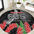 Personalised Samoa 685 Round Carpet Teuila Flower With Black Samoan Tattoo