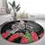 Personalised Samoa 685 Round Carpet Teuila Flower With Black Samoan Tattoo