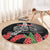 Personalised Samoa 685 Round Carpet Teuila Flower With Black Samoan Tattoo