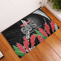 Personalised Samoa 685 Rubber Doormat Teuila Flower With Black Samoan Tattoo LT9 - Polynesian Pride