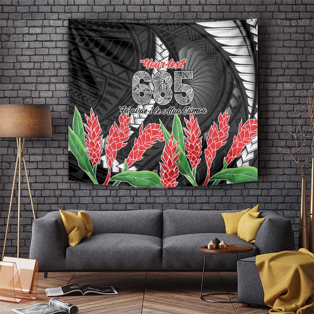 Personalised Samoa 685 Tapestry Teuila Flower With Black Samoan Tattoo LT9 - Polynesian Pride