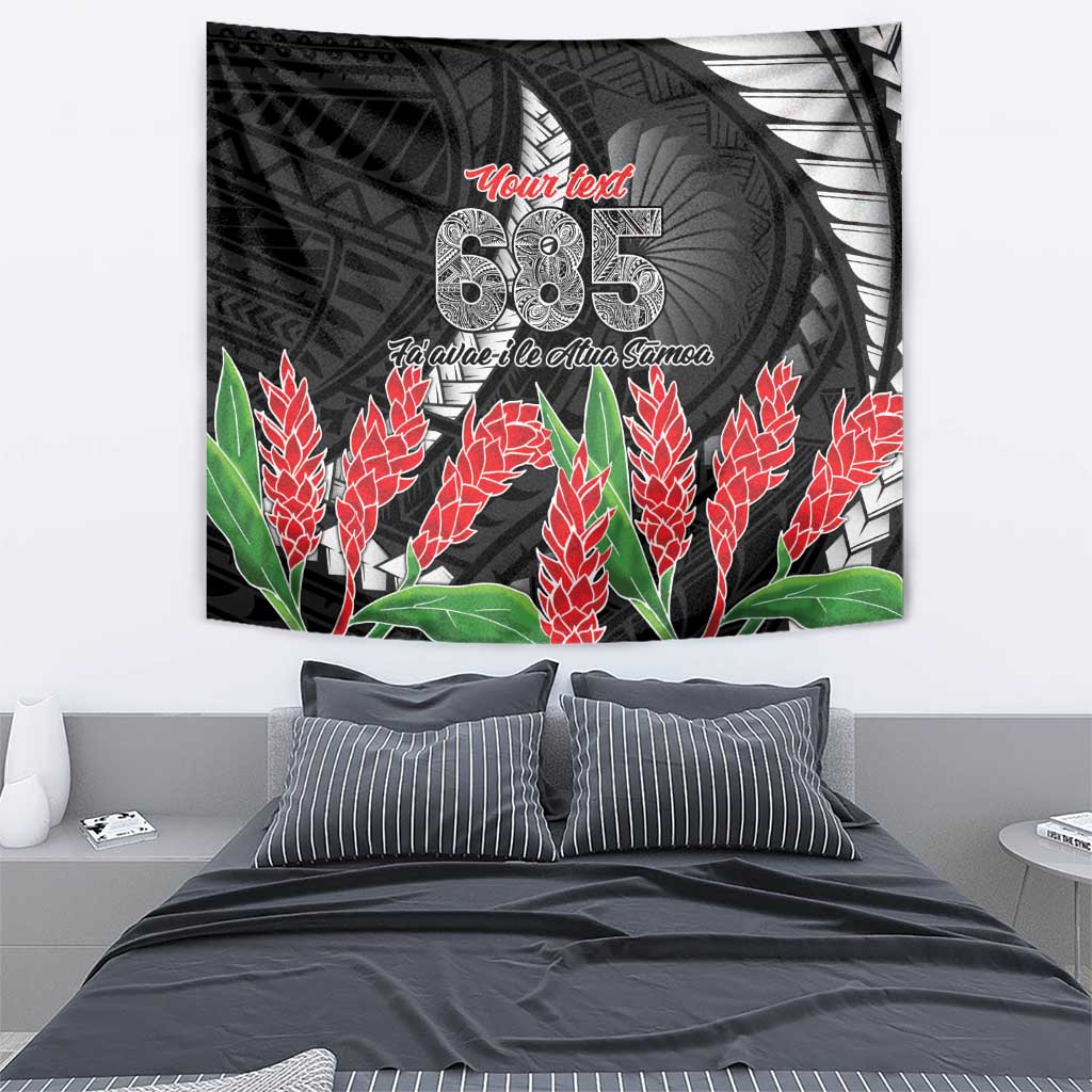 Personalised Samoa 685 Tapestry Teuila Flower With Black Samoan Tattoo LT9 - Polynesian Pride