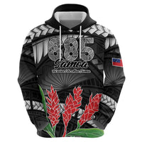 Personalised Samoa 685 Zip Hoodie Teuila Flower With Black Samoan Tattoo LT9 - Polynesian Pride