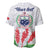 Personalised Samoa 685 Baseball Jersey Teuila Flower With White Samoan Tattoo