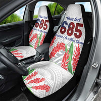Personalised Samoa 685 Car Seat Cover Teuila Flower With White Samoan Tattoo LT9 - Polynesian Pride