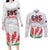 Personalised Samoa 685 Couples Matching Long Sleeve Bodycon Dress and Long Sleeve Button Shirt Teuila Flower With White Samoan Tattoo