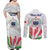 Personalised Samoa 685 Couples Matching Off Shoulder Maxi Dress and Long Sleeve Button Shirt Teuila Flower With White Samoan Tattoo