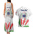 Personalised Samoa 685 Couples Matching Tank Maxi Dress and Hawaiian Shirt Teuila Flower With White Samoan Tattoo