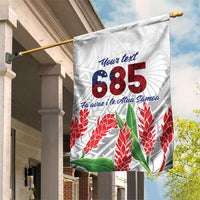 Personalised Samoa 685 Garden Flag Teuila Flower With White Samoan Tattoo LT9 House Flag White - Polynesian Pride