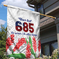 Personalised Samoa 685 Garden Flag Teuila Flower With White Samoan Tattoo LT9 - Polynesian Pride