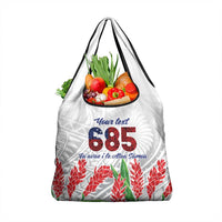 Personalised Samoa 685 Grocery Bag Teuila Flower With White Samoan Tattoo LT9 1-pack One Size White - Polynesian Pride